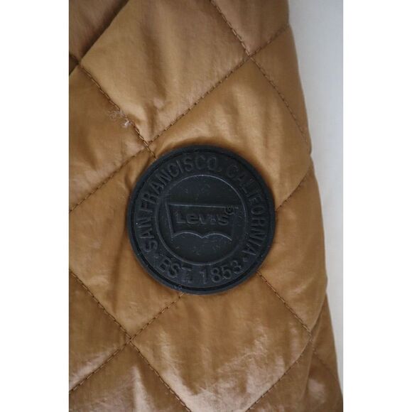 Levi's Men's Sz M Brown/Black Diamond Quilted Sherpa Lined Bomber Jacket - Picture 11 of 15